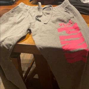 Pink Victoria’s Secret gray sweats